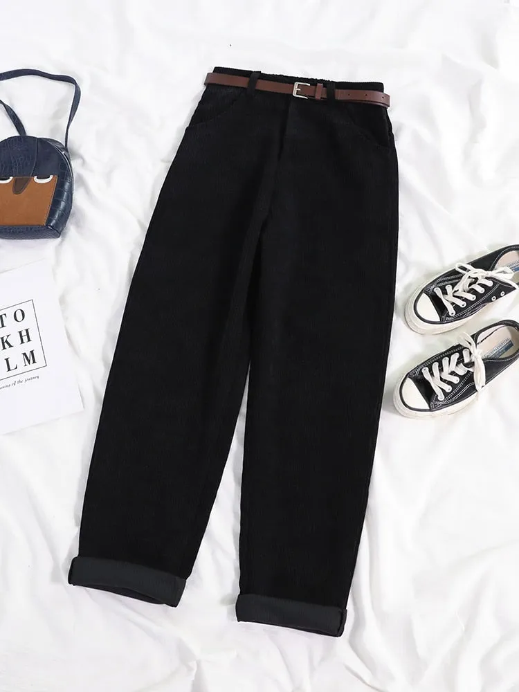 Women Spring Corduroy Pants