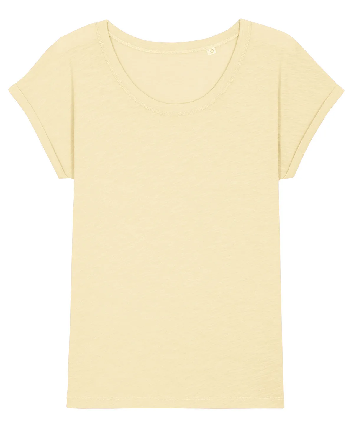 Womens Stella Rounders slub rolled sleeve slub t-shirt (STTW112) | Butter