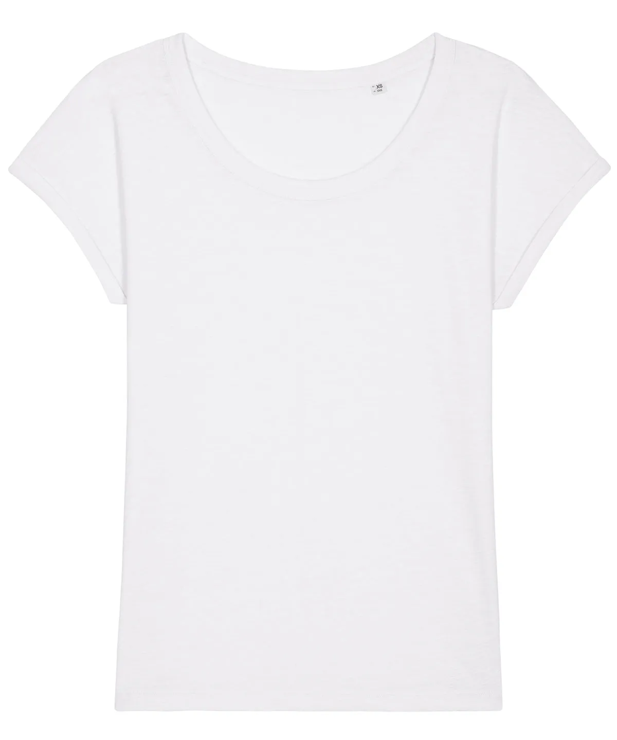 Womens Stella Rounders slub rolled sleeve slub t-shirt (STTW112) | White