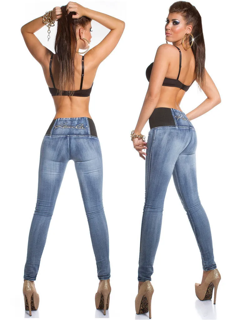 Women’s stretchy Elasticated High waisted Skinny jeans